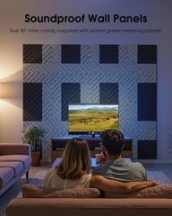 Woovio Sound Proof Foam Panels for Walls, 12 Pack Self-Adhesive 12 Pack, Gray