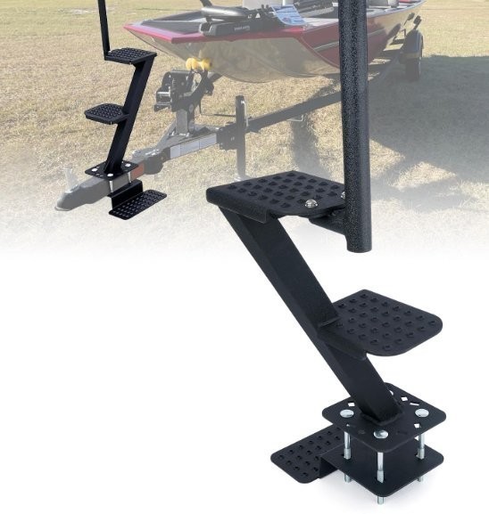 2 Step Boat Trailer Steps,Heavy Duty 400 LBS Capacity Boat Steps with Handle