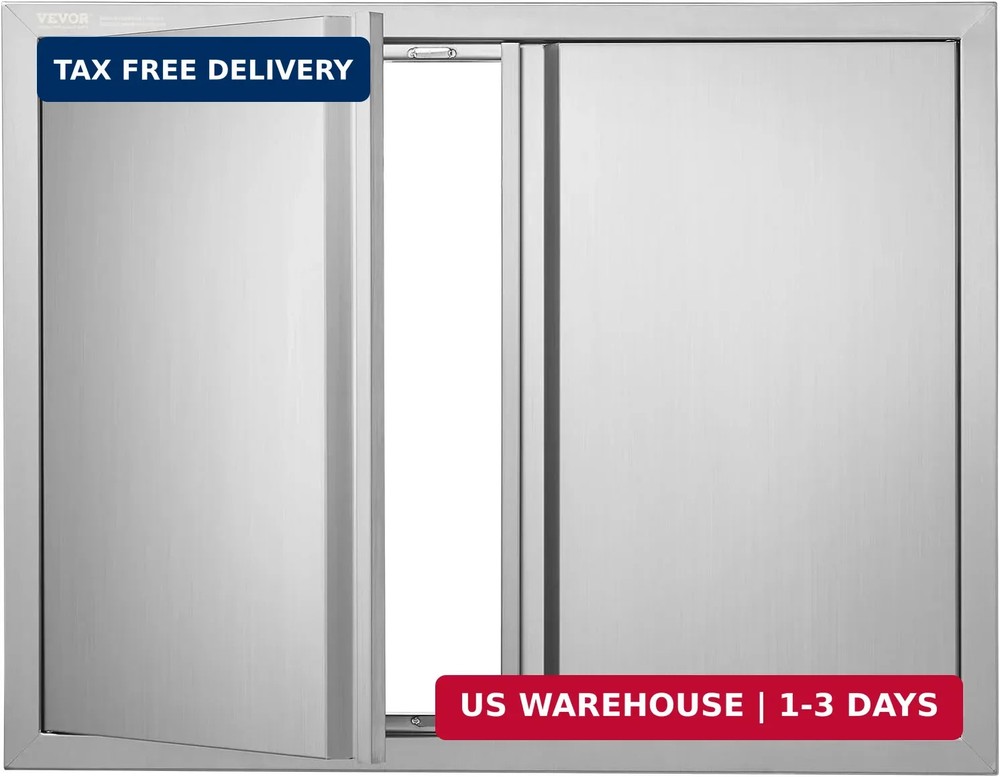 VEVOR BBQ Access Door – 31″ W x 24″ H Stainless Steel Flush Mount Vertical Door