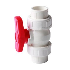 PVC Ball Valve Double Union Solvent Weld ID 20~63MM Pond Fish Koi Pipe Fitting