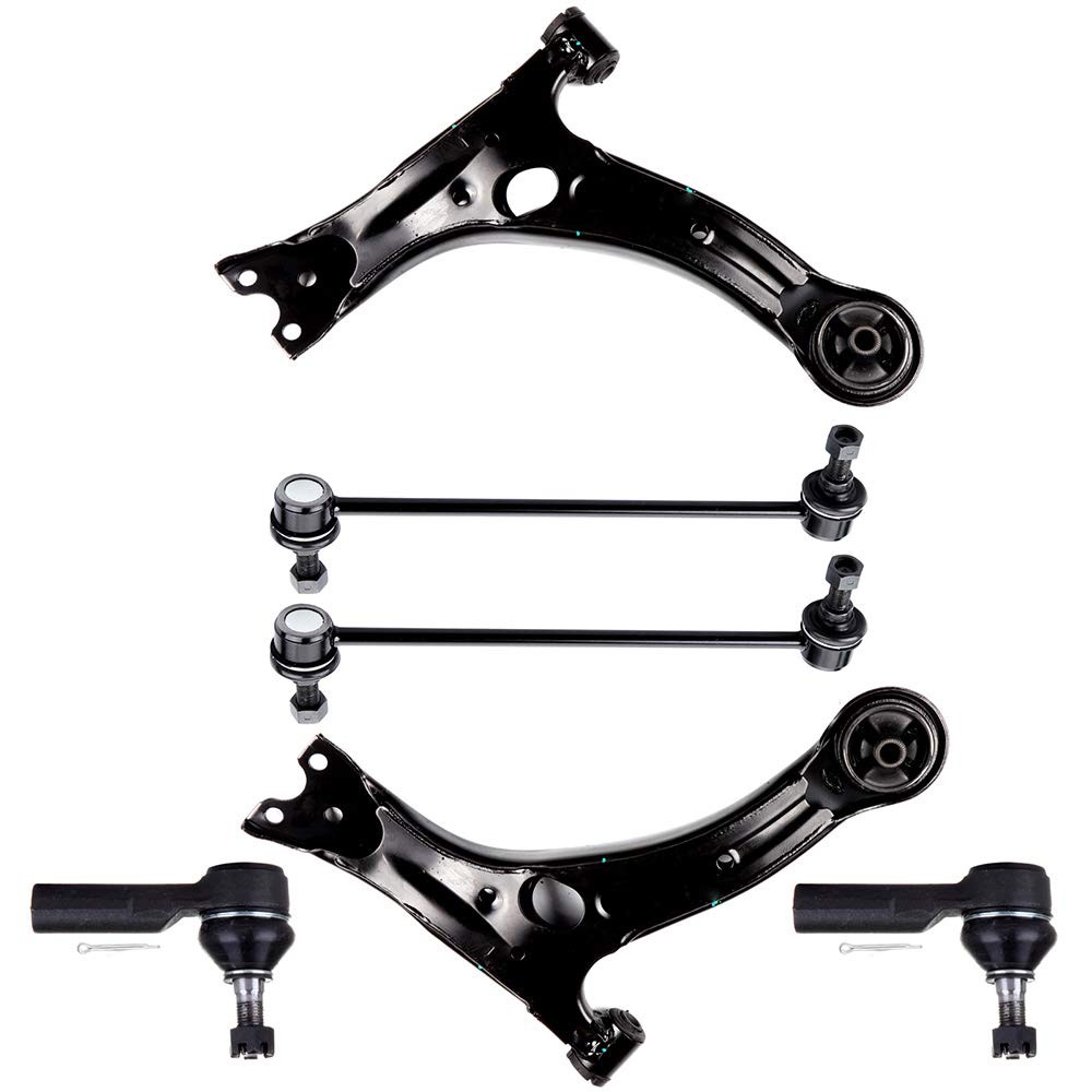 6pc Front LCA Sway Bar Links Outer Tie Rods 03-08 for Pontiac Vibe Toyota Matrix