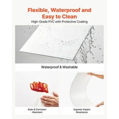 24 x 48 in PVC Ceiling Tiles 10 – Pack Drop Ceiling Panels White, PVC Foam Board