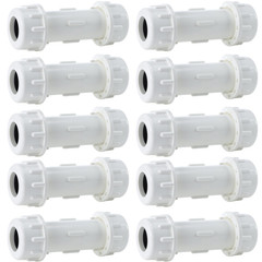 10-Pack 3/4″ SCH40/SCH80 PVC Compression Couplings/Couplers Fittings