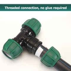 MDPE Compression Fittings Water Pipe Connector Straight Elbow Tee Valve 20-63mm