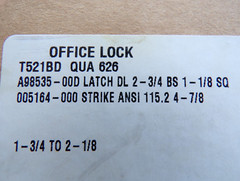 FALCON T521BD QUA 626 T- COMERICAL OFFICE DOOR LOCK LATCH HANDLE LEVER KNOB: m32