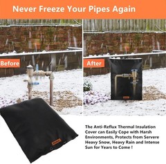 Wsobue Backflow Preventer Cover Insulated black sprinkler valve cover