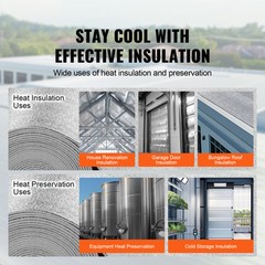 VEVOR Double Reflective Insulation Foam Core Radiant Barrier 48 in x 50 ft 5.5mm
