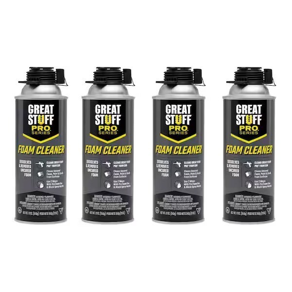 4Pack GREAT STUFF 12oz Insulate Spray Foam Sealant Dispensing Gun & Foam Cleaner