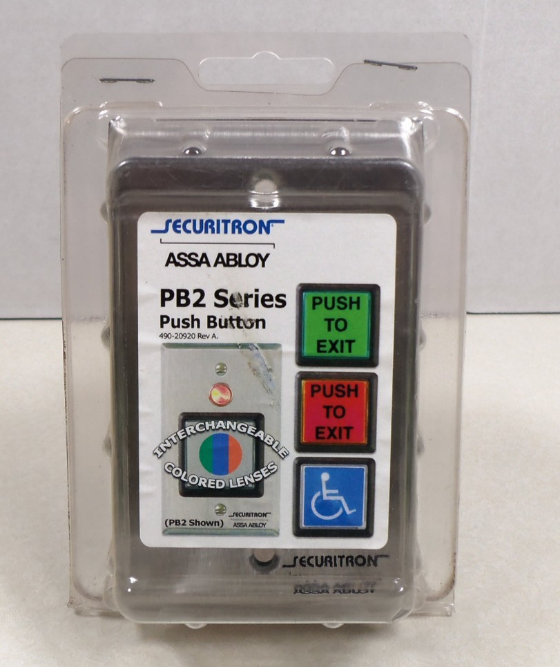 New NOS Securitron Assa Abloy PB2E 2″ Push Button Momentary Economy SG Handicap