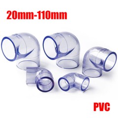 20mm~110mm Inner Dia 90 Degree Elbow PVC Pipes Coupling Connector Transparent
