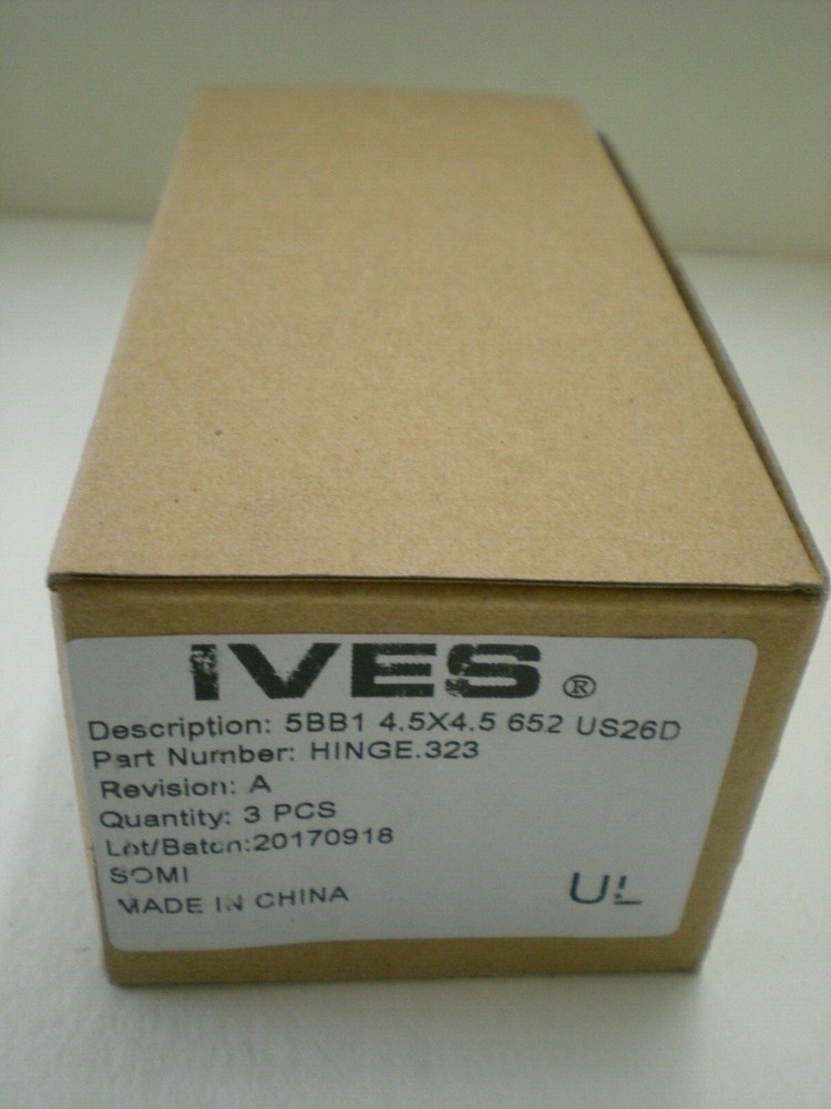ives Hinge .323 5BB1 4.5″ x 4.5″ Square Corner Ball Bearing ( A BOX OF 3 )