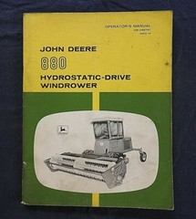 ORIGINAL JOHN DEERE 880 HYDROSTATIC-DRIVE WINDROWER OPERATORS MANUAL NICE SHAPE