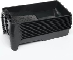 12 Pack 4 Inch Paint Tray Pans with Liners for Rollers – Ripped, Small Black