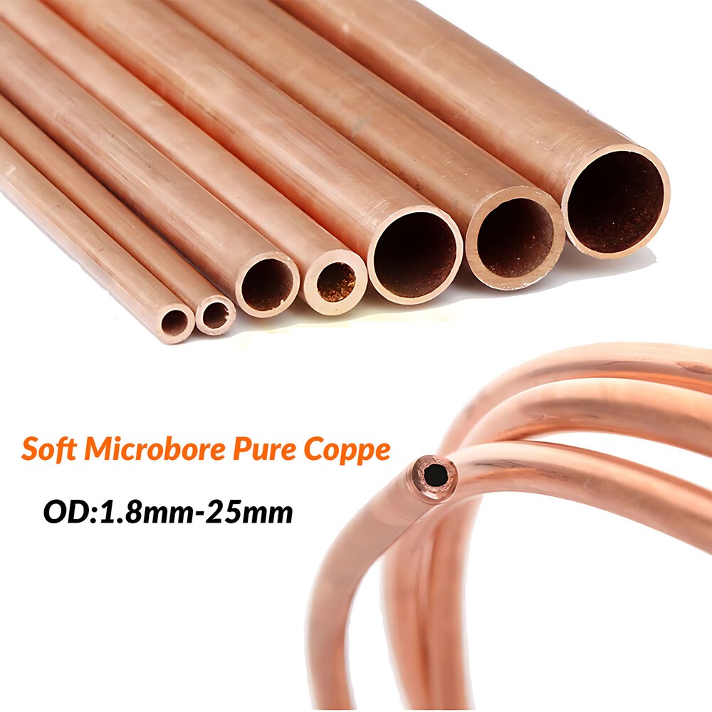 T2 Copper Coil Pipe Air Conditioning Soft Copper Tube 1.8/2/2.5/3-12/14/16/25mm