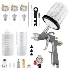 Kcnkcn D1 Lvlp Air Spray Gun Premium Kit 650Ml Mixing Cup 10X Disposable Cups