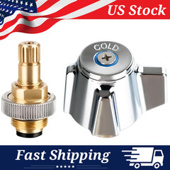 4″ Brass Faucet Handle Cartridge Replacement Stem Assembly, Cold Knob Handle Kit
