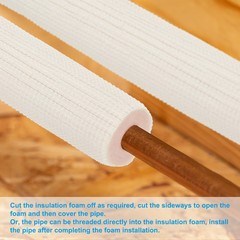 Pipe Insulation Foam Tube 3/8″ Heat Preservation Tubing 9.84Ft White/Pink