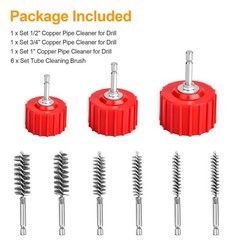 HVAC Copper Tube Cleaning Brush Rust Removal Polishing Pipe Cleaner for Drill