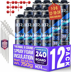 Spray Foam Insulation Can (12 X 26.46 Oz. / 750 G) Expanding Sealant, High Densi