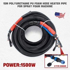 Polyurethane PU Foam Heating Hose Heater Pipe 15 Meters for Spray Foam Machine