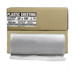 4 mil,20 ft.x 100 ft.Clear All Purpose Poly Sheeting,Extra Strong PS201004