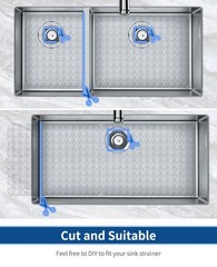 Bligli Sink Mat for Stainless Steel/Ceramic 11.8 x 15.7 inches, Transparent