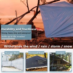 UCINNOVATE Heavy Duty White/Black Plastic Tarp – 10 x 13 FT, 14 Mil Thick Wat…
