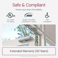 Lawrence Medium/Heavy Duty Door Closer Commercial Grade 1 – Surface-Mounted C…