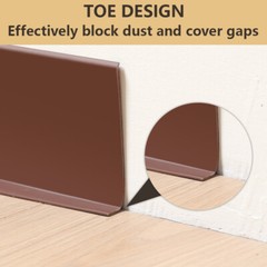 Vinyl Wall Base Baseboard Molding Trim 4″x 40FT Flexible Self Adhesive Brown