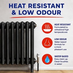 Rustins Quick Drying Radiator Enamel Satin, 8.45 Fl Oz (Pack of 1), Black
