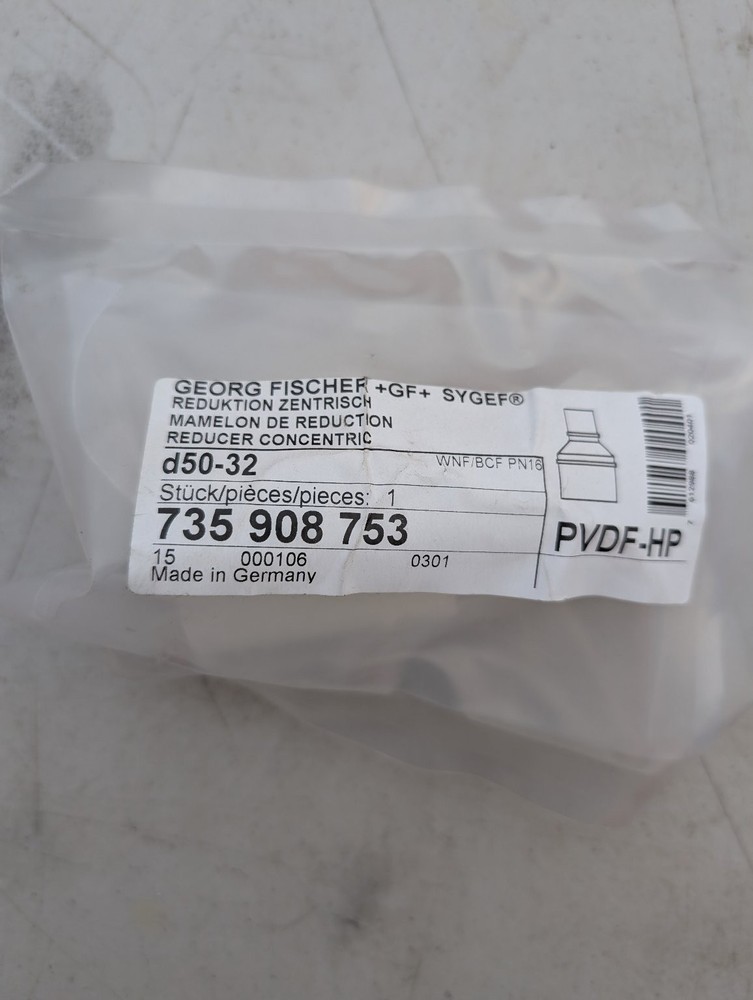 Georg Fischer +GF+ Sygef Reducer Concentric d50-32 PVDF-HP Pipe