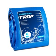 Heavy Duty Waterproof Tarp 10×20 FT, 6 Mil Thick Tarpaulin Cover with Reinfor…