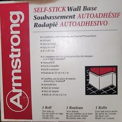 NEW Old Stock Armstrong Self Stick Vinyl Wall Base 4″x20′ Gray Roll Solarium