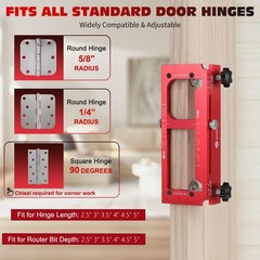 Door Hinge Jig, Aluminum Alloy Door Hinge Template Kit for Router, Adjustable…