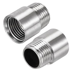 2pcs Cast Pipe Fitting Coupler Shower Head Extension Arm 1/2PT Male to Female