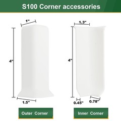 GAMZAU Baseboard Corner Blocks 4inch Height, Self 4inch(Height), White
