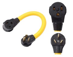 ONETAK NEMA 10-50P to 6-50R 240V 50 Amp 1.5FT STW 6AWG 3 10-50P/6-50R Compact