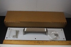 4″ X 16″ Commercial Door Pull Handle with Stainless Steel Plate NOS