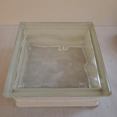 Vintage Glass Block Mulia Clear Wave Swirl Pattern 7 75″ × 4″ Germany Rare