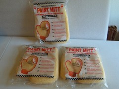 (3) PRO Deluxe Quality, Plastic BARRIER, No Fuzz, Pro Paint Mitt (see details)