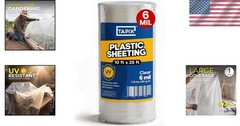 Heavy Duty 6 Mil UV Protection Plastic Sheeting 10′ x 25′ for Various Projects