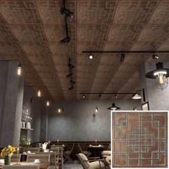 Drop in ceiling tile 3D Embossed wall panels PL82 Weather copper 10pcs/lot