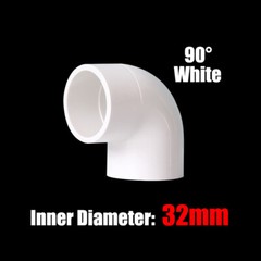 90 Degree Elbow PVC Pipe Coupling Connector White Inner Diameter 20mm – 160mm