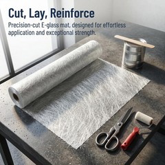 Fiberglass Mat Roll 35″ x 10 Yards (30 ft) – 1.5 oz/sqft Chopped Strand Mat (…