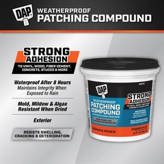 Weatherproof Patching Compound Filler White 32 Oz All Purpose Exterior Repair