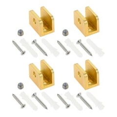 4Pc Glass Clamps Screw Brushed Gold 31.5x24x20.5mm for Glass Shelves Shower Room