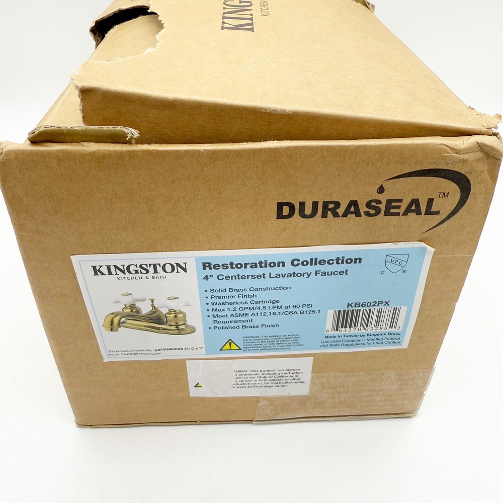 Kingston Brass KB602PX Restoration 4-Inch Centerset Lavatory Faucet