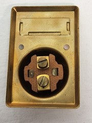 Vintage Antique Brass Doorbell Chime Push Button Plate Commercial Industrial