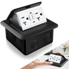 Hoolerry Pop up Floor Outlet Floor Kit Waterproof Self-Test GFI Electrical Ou…