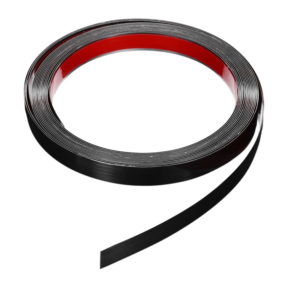 19.7ft x 0.59″ Wall Trim Self Adhesive Stainless Steel Mirror Finish Trim, Black